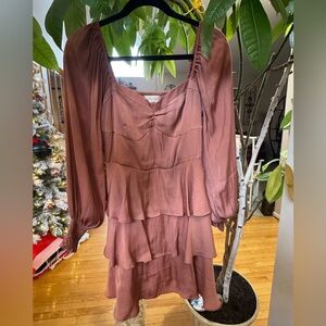 Altar'd State Mauve Ruffled Dress